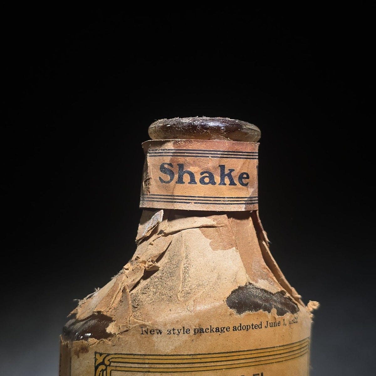 Antique Dearco Hair Lotion Bottle with Original Paper Wrapping and Contents, N.O.S., Manufactured by Davies, Rose & Co. (Limited), Boston, Massachusetts, 1922