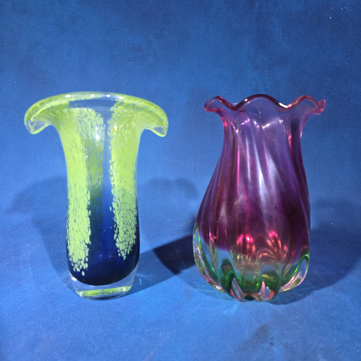 Pair of Vintage Art Glass Vases