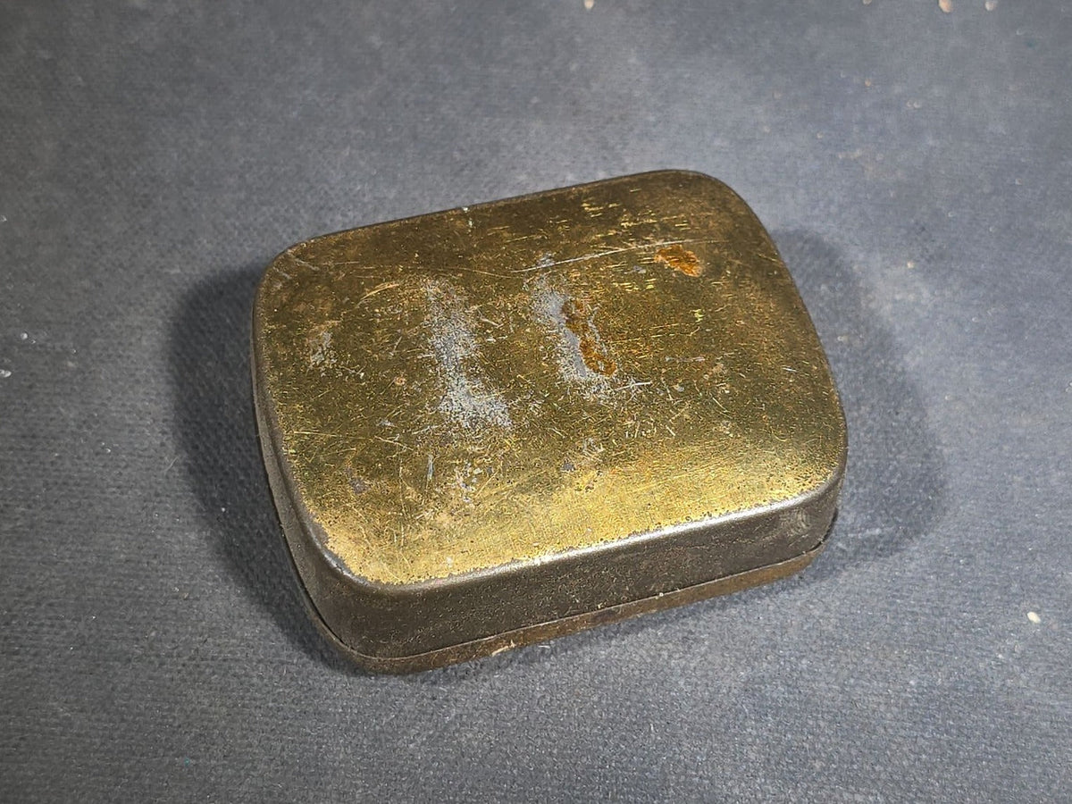 Trio of Antique Advertising Tins and Apothecary Containers including Tetley's Teas with Elephant Trademark, Dr. Schenck's Mandrake Pills by J.H. Schenck & Son of Philadelphia, and Weeks & Badger Apothecaries Pill Box from Boston, Massachusetts