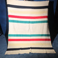 Lot 162 - Vintage Hudson's Bay Company Four-Point Wool Blanket, Made in England, Embroidered "Silva"