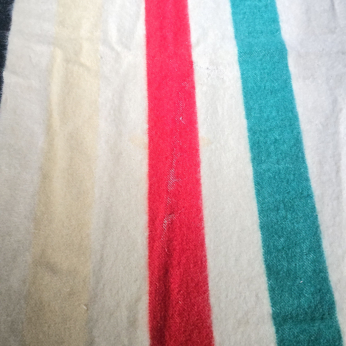 Vintage Hudson's Bay Company Four-Point Wool Blanket, Made in England, Embroidered "Silva"
