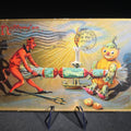 Lot 110 - Antique Raphael Tuck & Sons "Hallowe'en" Postcard Series No. 150 with Devil and Jack-O-Lantern Man Pulling a Cracker, Postmarked October 31, 1908, Harrisburg, Pennsylvania