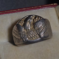 Lot 044 - Vintage Keepsake Sterling Silver Spread-Wing Eagle Men's Biker Ring with Keepsake Ring Box, Size 10.5, Total Weight 22.26 g