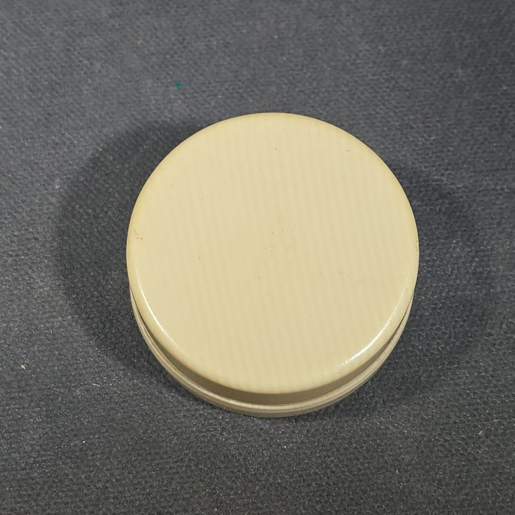 Antique Py-Ra-Lin Celluloid Faux Ivory Monogrammed Pillbox with Lead Chess Knight Found Inside