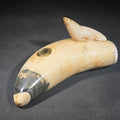Lot 119 - Antique Sperm Whale Tooth with Carved Seal Figure and Incised Details, 5-3/4" L