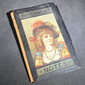 Lot 074 - Antique "Parchment Notes" Aide-Memoire Pocket Notebook with Chromolithograph Portrait Cover, Black Pages, and Pencil Holder in Spine, Inscribed North Scituate, 1890-1893