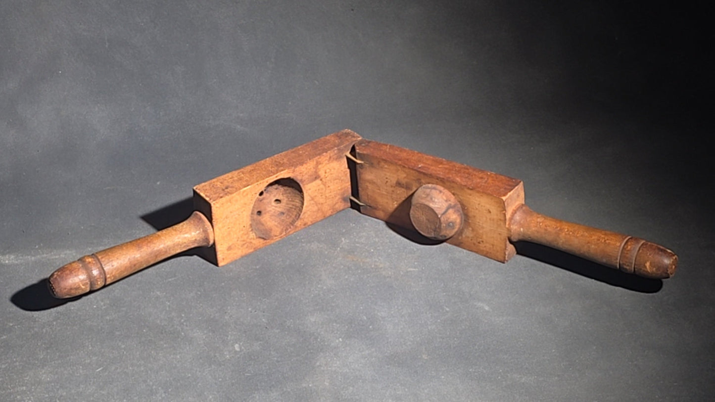 Grouping of Four Antique Wooden Kitchen Tools including Three Turned Mashers and a Handled Reamer
