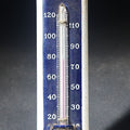 Lot 125 - Vintage Porcelain Enamel Wall Thermometer with Cobalt Blue and White Face, 5" H