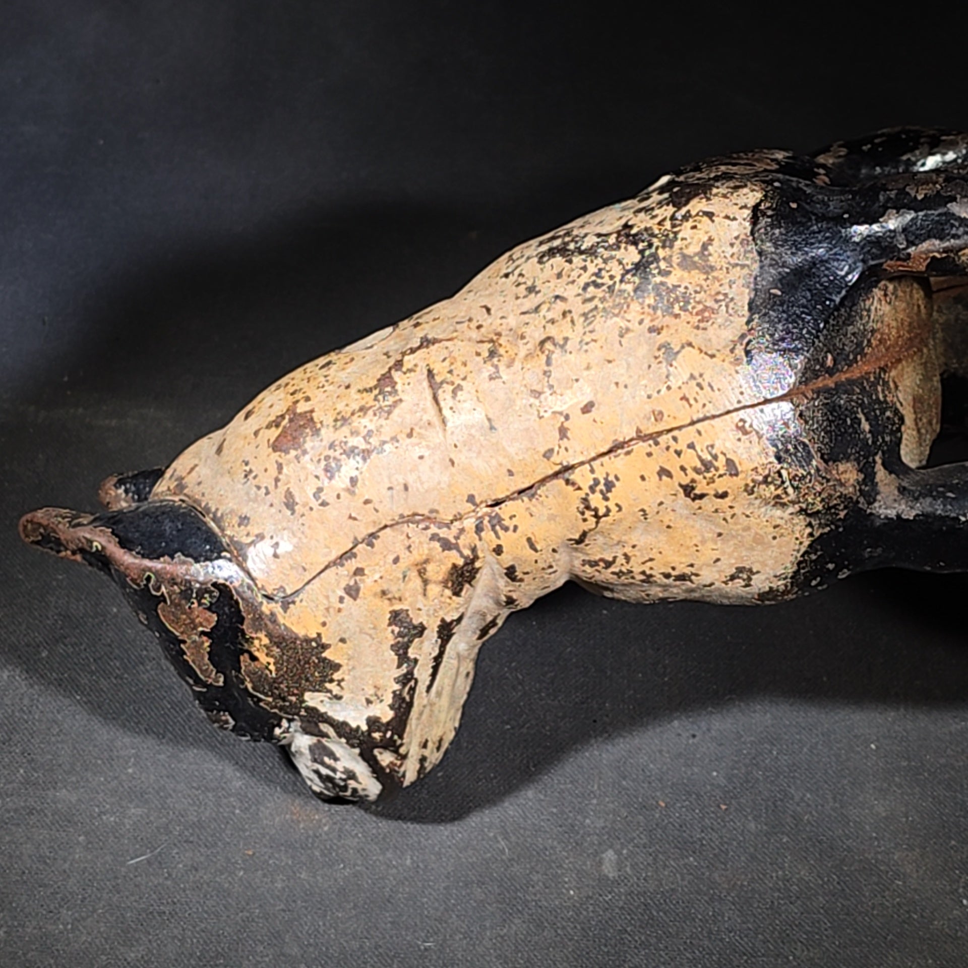 Antique Hubley Cast Iron Boston Terrier Dog Doorstop with Original Paint