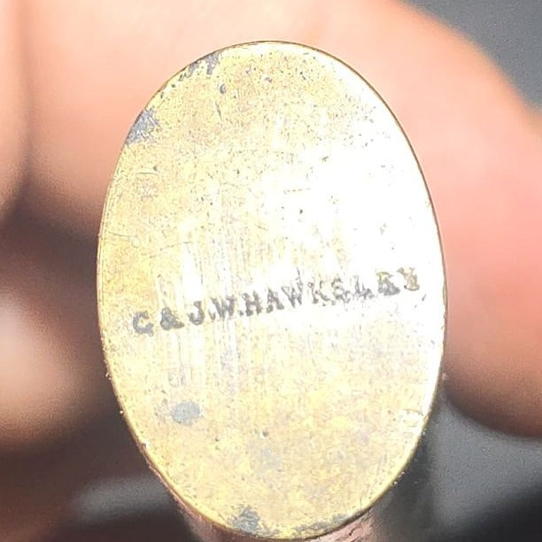 Antique Brass 2 1/2 Oz. Shot Measure with Hinged Lid, Manufactured by G. & J.W. Hawksley, Sheffield, England