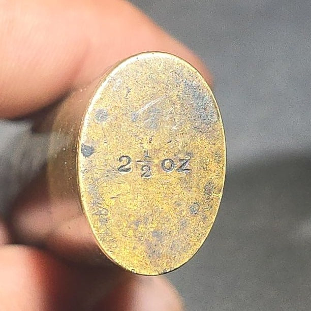 Antique Brass 2 1/2 Oz. Shot Measure with Hinged Lid, Manufactured by G. & J.W. Hawksley, Sheffield, England