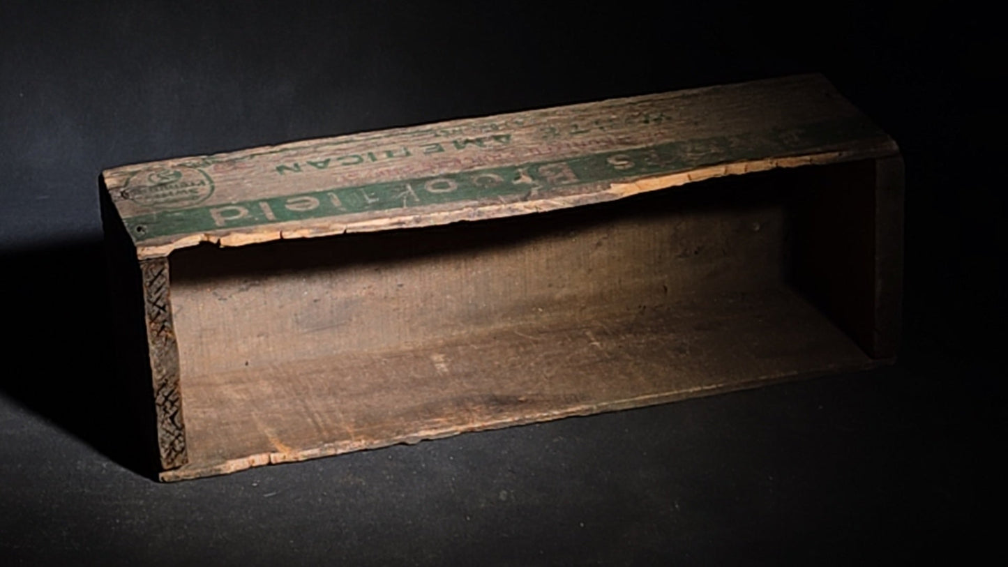 Vintage Swift's Brookfield White American Pasteurized Process Cheese Advertising Wooden Box, 5 Lbs. Net