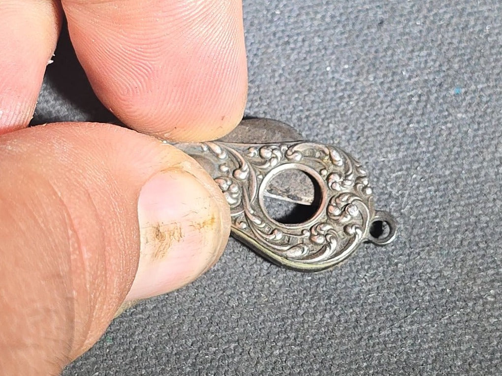 Antique Sterling Silver Cigar Cutter with Repousse Scroll Decoration