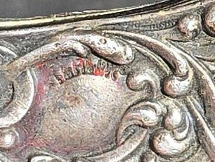 Antique Sterling Silver Cigar Cutter with Repousse Scroll Decoration
