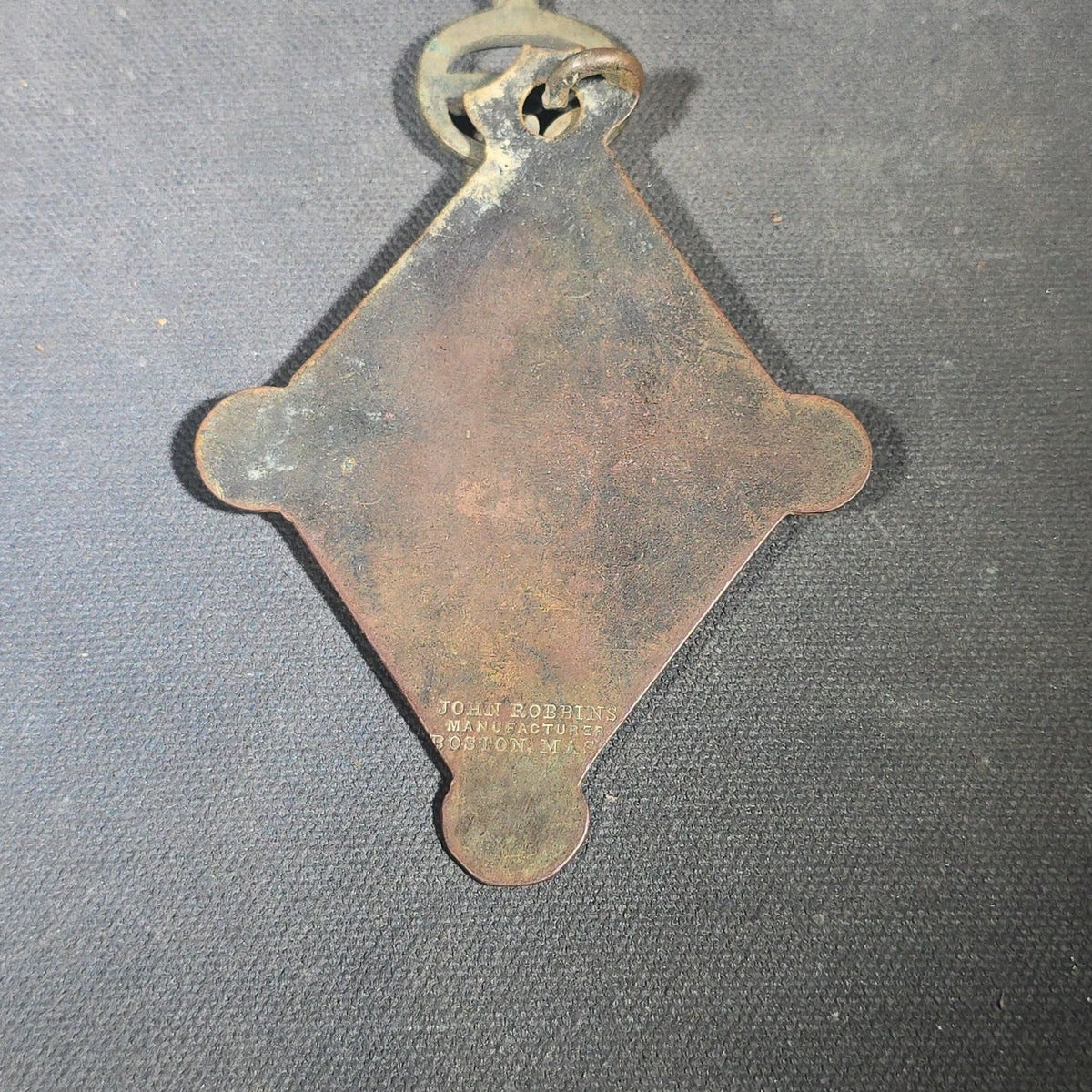 Antique Hotel Room Key and Fob from The Atlantic, Nantasket Beach, Massachusetts, Room 66, Manufactured by John Robbins, Boston, Massachusetts