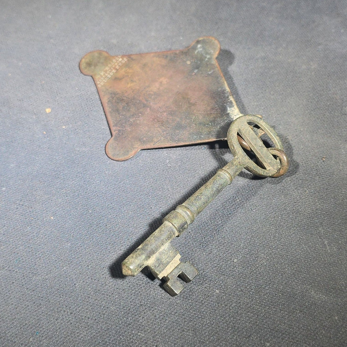 Antique Hotel Room Key and Fob from The Atlantic, Nantasket Beach, Massachusetts, Room 66, Manufactured by John Robbins, Boston, Massachusetts