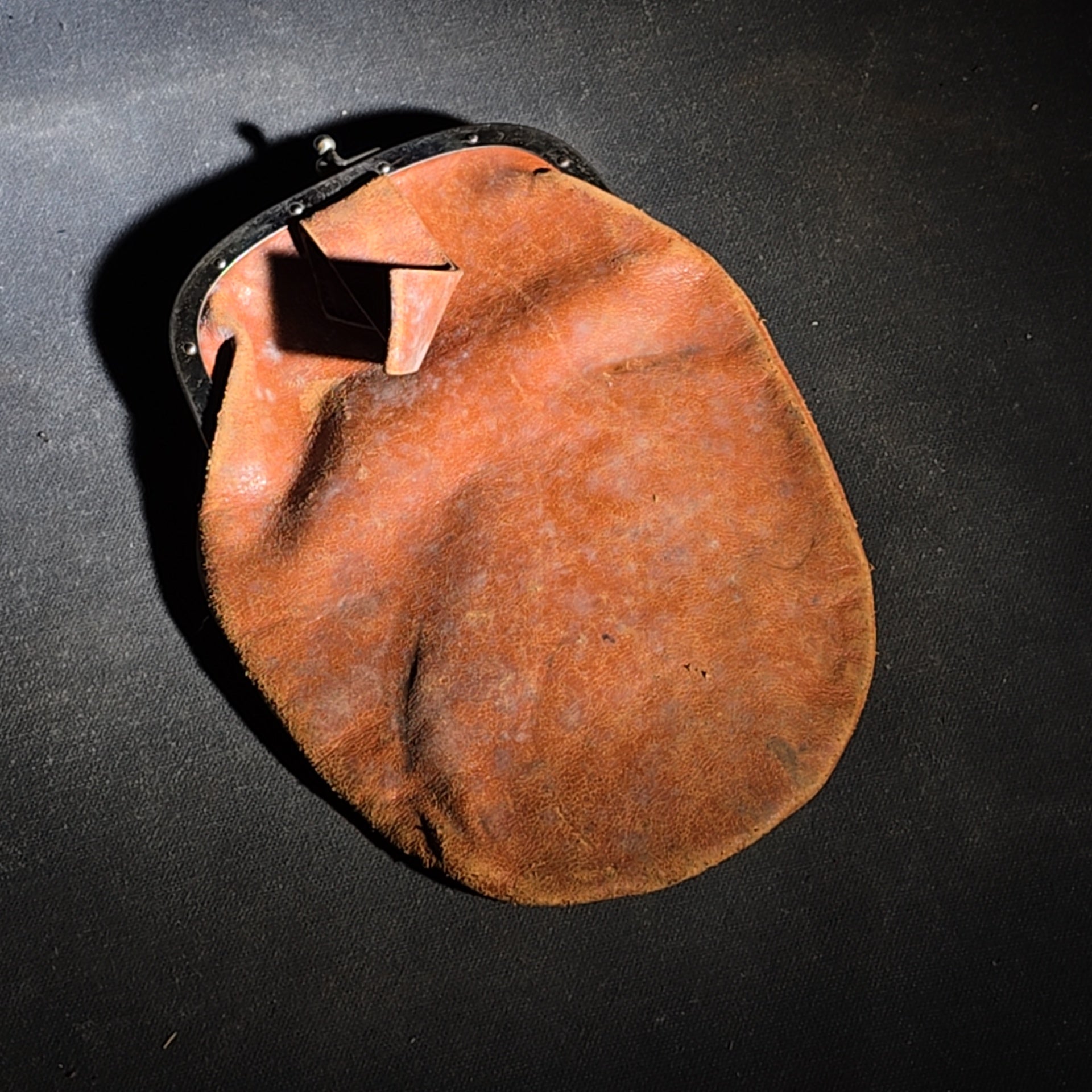 Antique Leather Bank Deposit Bag with Eagle Lock Co. Brass Lock, Bank of Crossett, Crossett, Arkansas