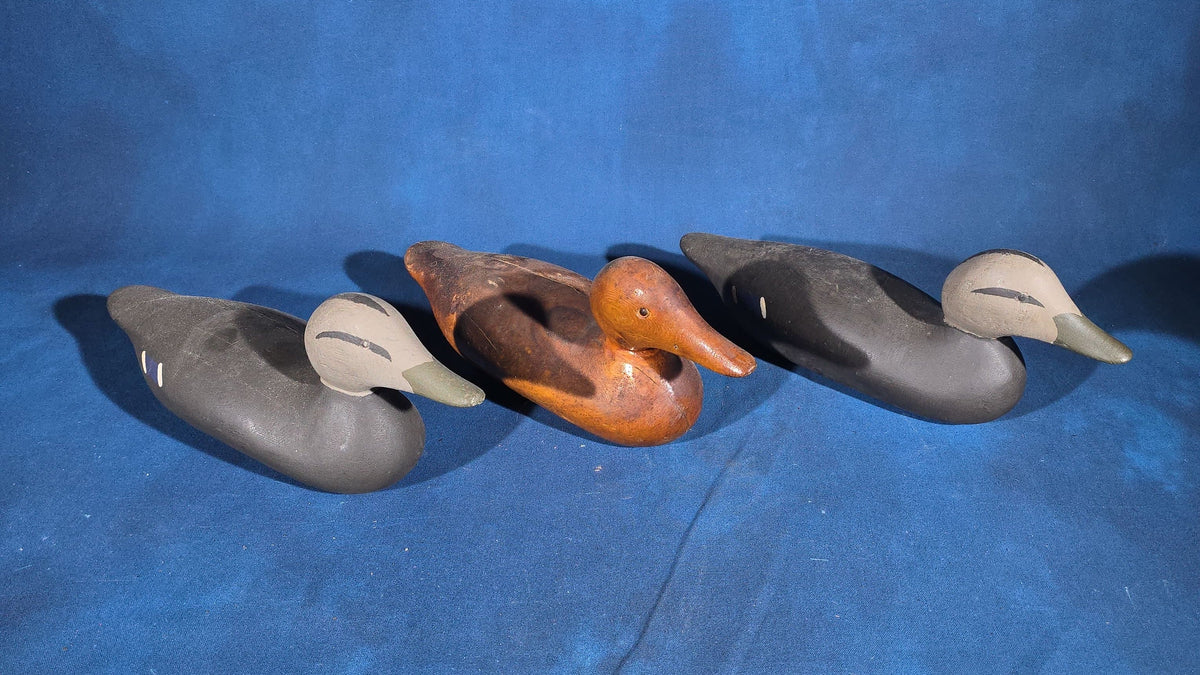 Trio of Vintage Hand-Carved and Hand-Painted Duck Decoys