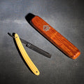 Lot 159 - Vintage F.W. Engels "Our Best" Straight Razor with Celluloid Handle, Solingen, Germany, in Puma Wood Case
