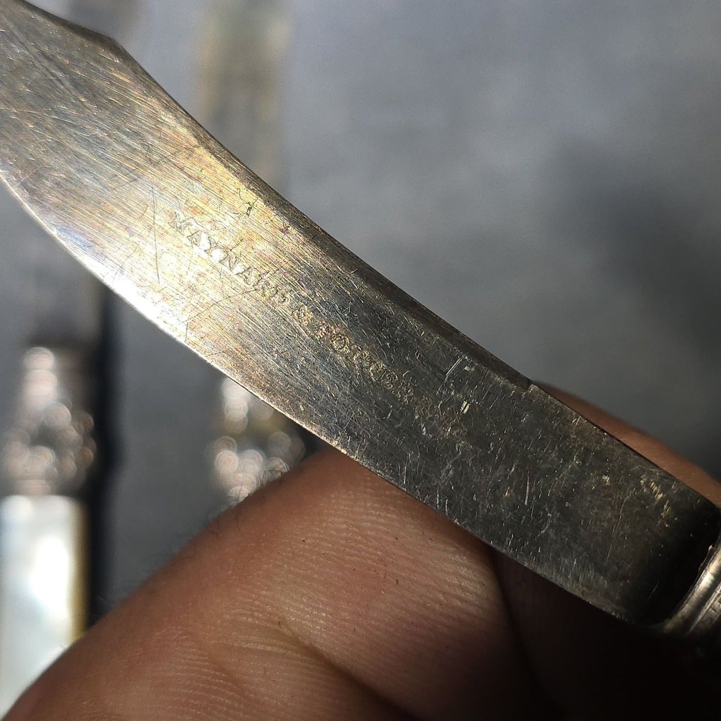 Grouping of Six Antique Mother-of-Pearl-Handled Knives, Manufactured by Maynard & Potter Inc.
