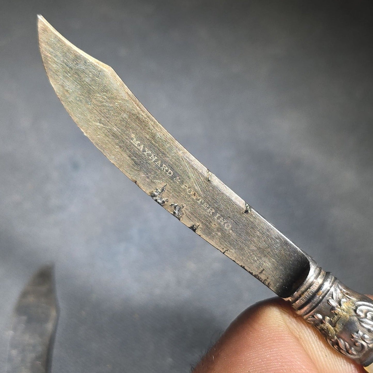 Grouping of Six Antique Mother-of-Pearl-Handled Knives, Manufactured by Maynard & Potter Inc.