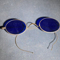 Lot 121 - Antique Wire-Frame Spectacles with Cobalt Blue Lenses and Cable Temples