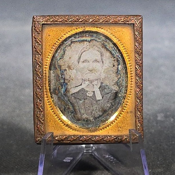 Antique 1/16th Plate Daguerreotype Photograph of an Elderly Woman in Bonnet, Uncased