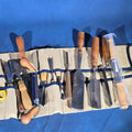 Lot 185 - Grouping of 15 Antique, Vintage, and Modern Woodworking Chisels and Gouges Including Pfeil Swiss-Made Carving Tools in Canvas Tool Roll