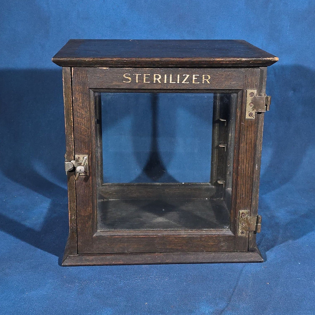 Antique Oak and Glass Sterilizer Cabinet, Manufactured by The American Cabinet Co., Two Rivers, Wisconsin