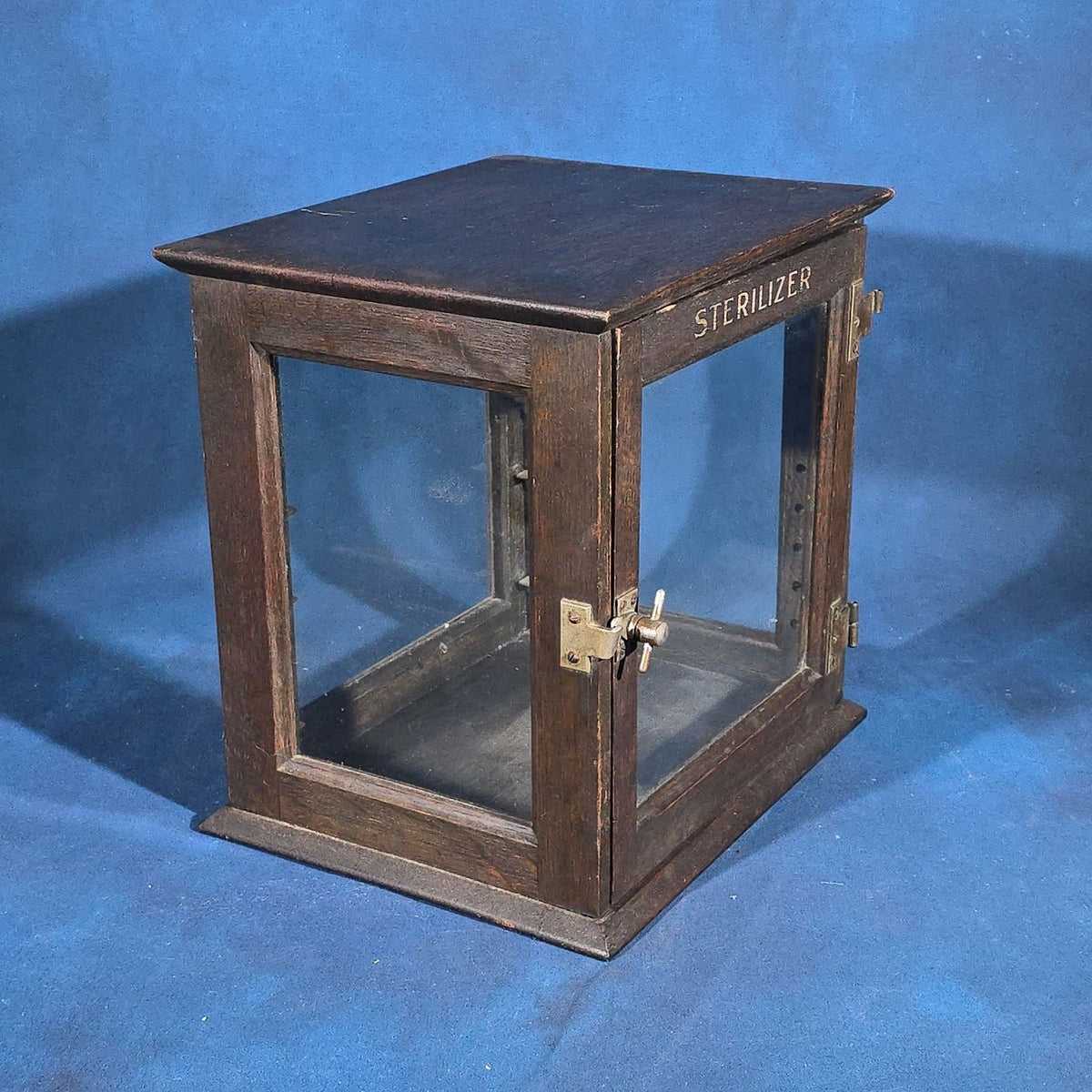 Antique Oak and Glass Sterilizer Cabinet, Manufactured by The American Cabinet Co., Two Rivers, Wisconsin
