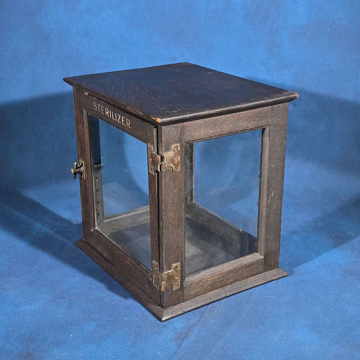 Antique Oak and Glass Sterilizer Cabinet, Manufactured by The American Cabinet Co., Two Rivers, Wisconsin
