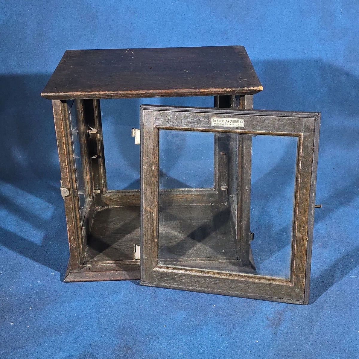 Antique Oak and Glass Sterilizer Cabinet, Manufactured by The American Cabinet Co., Two Rivers, Wisconsin