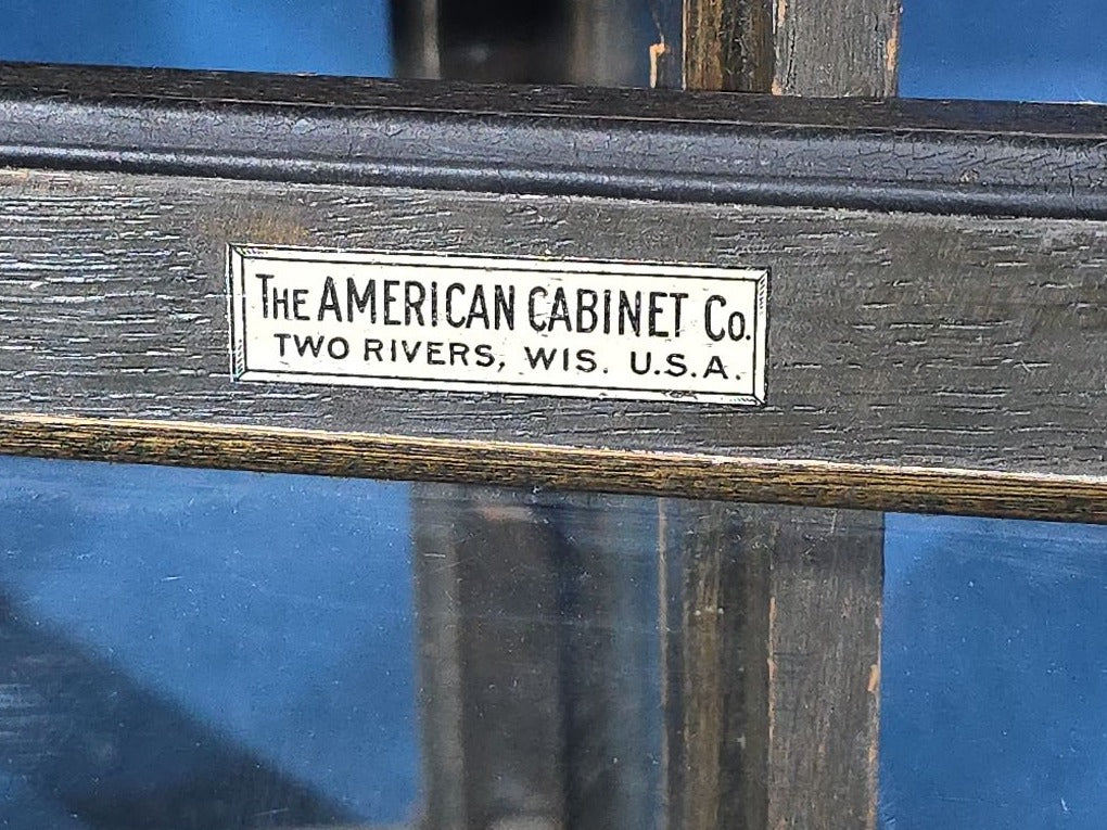 Antique Oak and Glass Sterilizer Cabinet, Manufactured by The American Cabinet Co., Two Rivers, Wisconsin