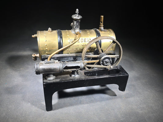 Antique Weeden Toy Steam Engine with Brass Boiler and Flywheel, Manufactured by Weeden Manufacturing Co., Note Broken Leg