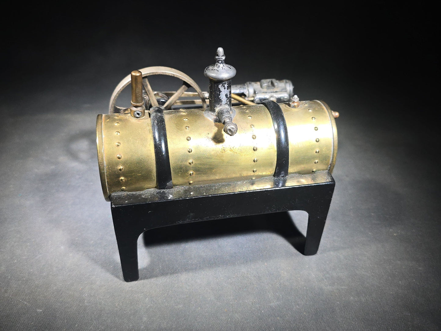 Antique Weeden Toy Steam Engine with Brass Boiler and Flywheel, Manufactured by Weeden Manufacturing Co., Note Broken Leg