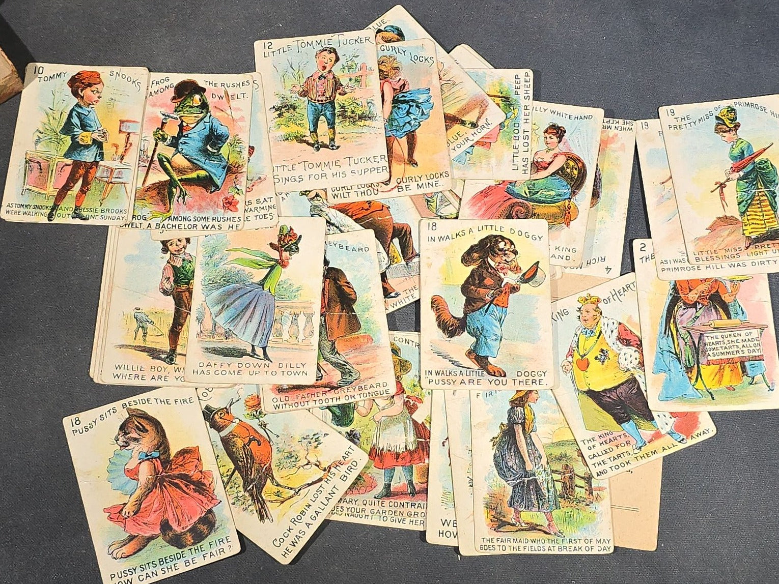 Grouping of Five Antique Card and Letter Games including Okay, Gasoline Alley, Letters and Anagrams, Merry Matches, and Snap, Published by Milton Bradley, Parker Brothers, and McLoughlin Bros.