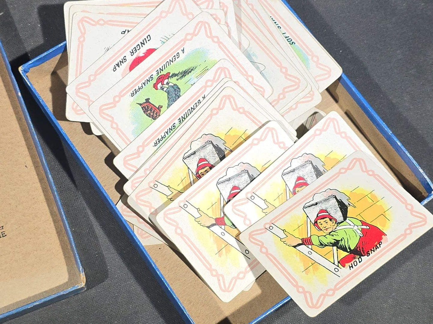 Grouping of Five Antique Card and Letter Games including Okay, Gasoline Alley, Letters and Anagrams, Merry Matches, and Snap, Published by Milton Bradley, Parker Brothers, and McLoughlin Bros.
