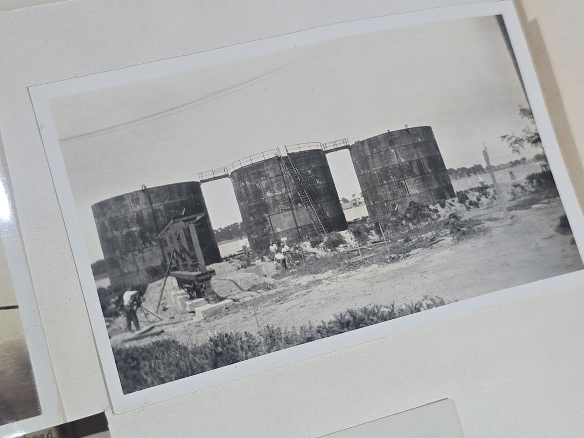 Vintage Quincy Oil Company Scrapbook with Snapshot Photographs, Newspaper Clippings, and Ephemera Documenting Fred E. Bergfors and Company Operations across Massachusetts, Circa 1928-1935