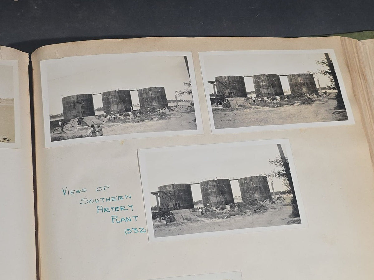 Vintage Quincy Oil Company Scrapbook with Snapshot Photographs, Newspaper Clippings, and Ephemera Documenting Fred E. Bergfors and Company Operations across Massachusetts, Circa 1928-1935