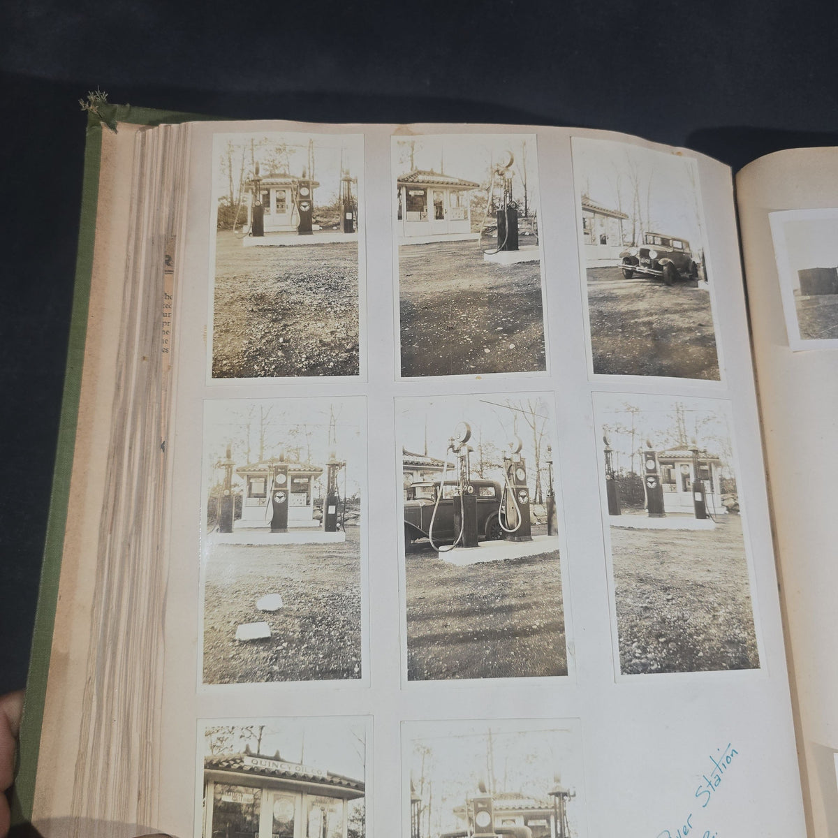 Vintage Quincy Oil Company Scrapbook with Snapshot Photographs, Newspaper Clippings, and Ephemera Documenting Fred E. Bergfors and Company Operations across Massachusetts, Circa 1928-1935