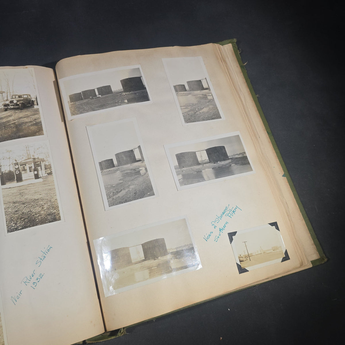 Vintage Quincy Oil Company Scrapbook with Snapshot Photographs, Newspaper Clippings, and Ephemera Documenting Fred E. Bergfors and Company Operations across Massachusetts, Circa 1928-1935