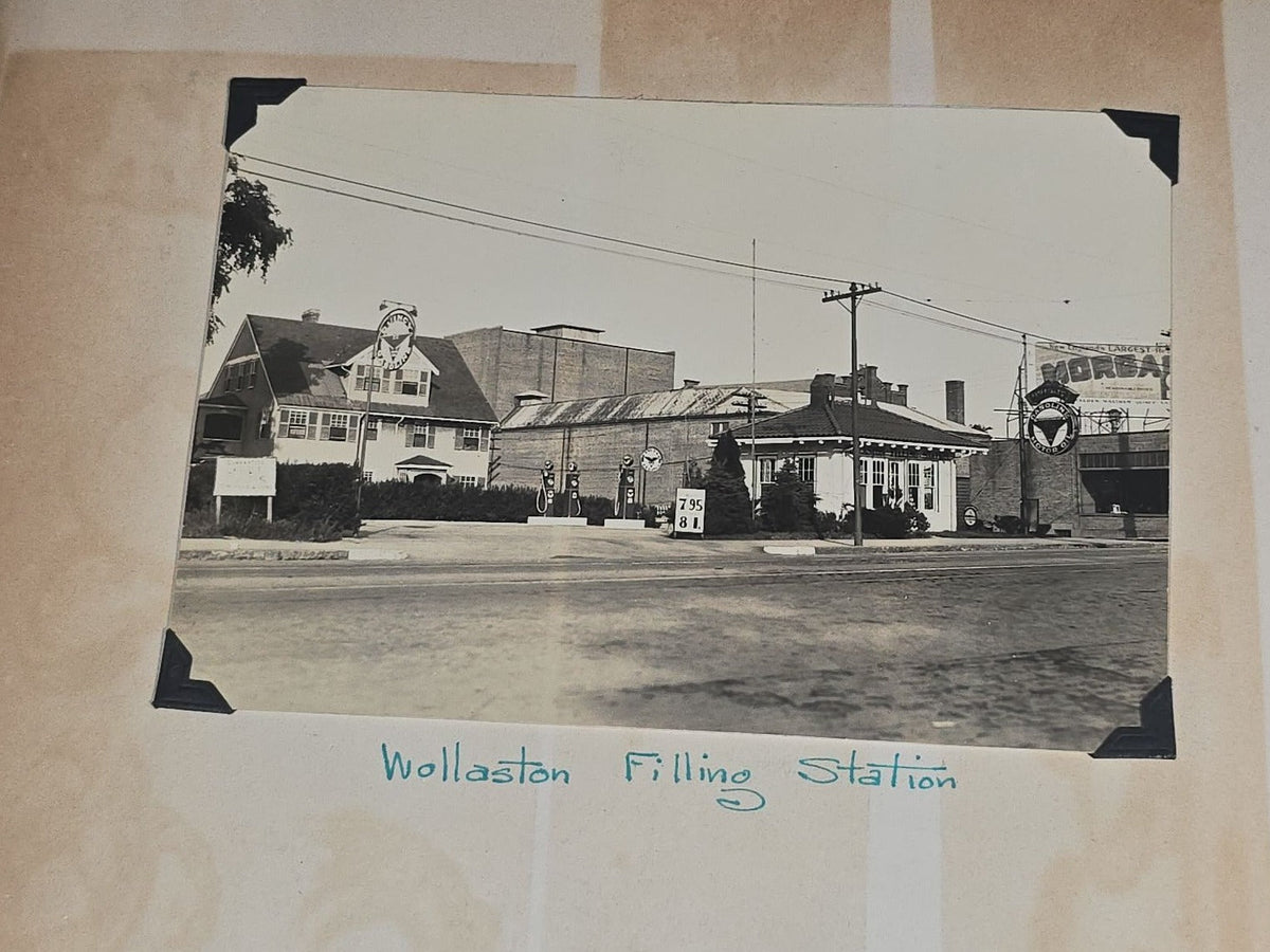 Vintage Quincy Oil Company Scrapbook with Snapshot Photographs, Newspaper Clippings, and Ephemera Documenting Fred E. Bergfors and Company Operations across Massachusetts, Circa 1928-1935