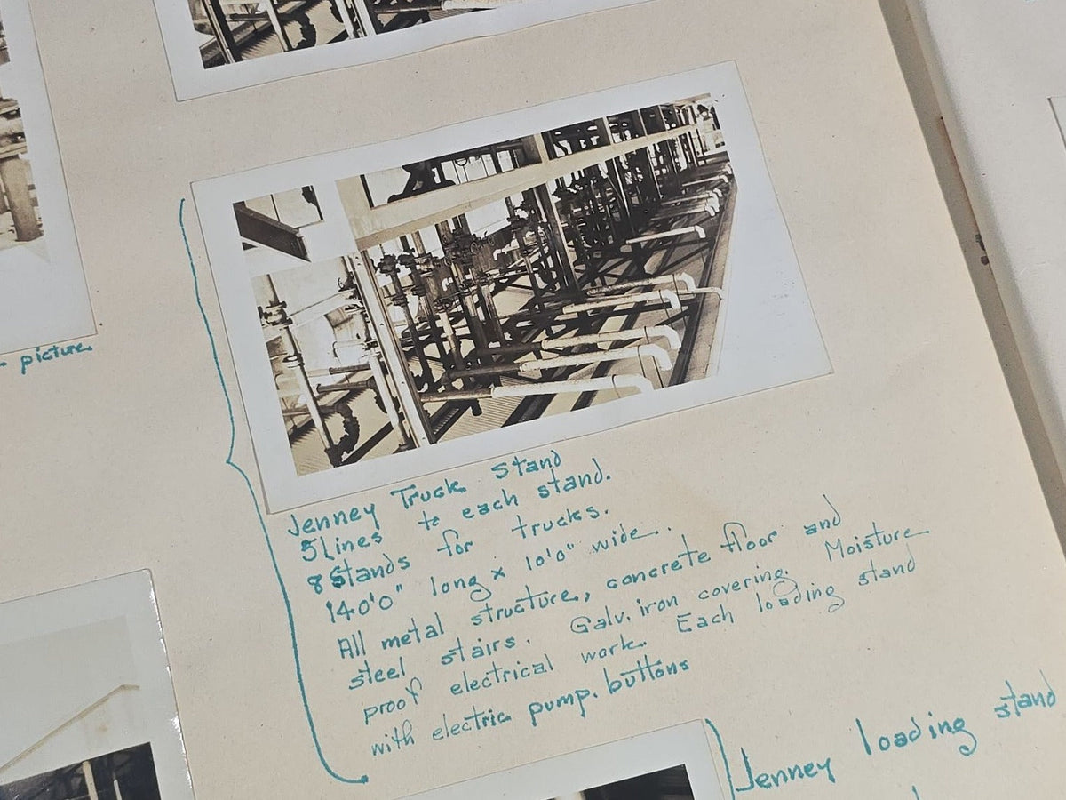 Vintage Quincy Oil Company Scrapbook with Snapshot Photographs, Newspaper Clippings, and Ephemera Documenting Fred E. Bergfors and Company Operations across Massachusetts, Circa 1928-1935