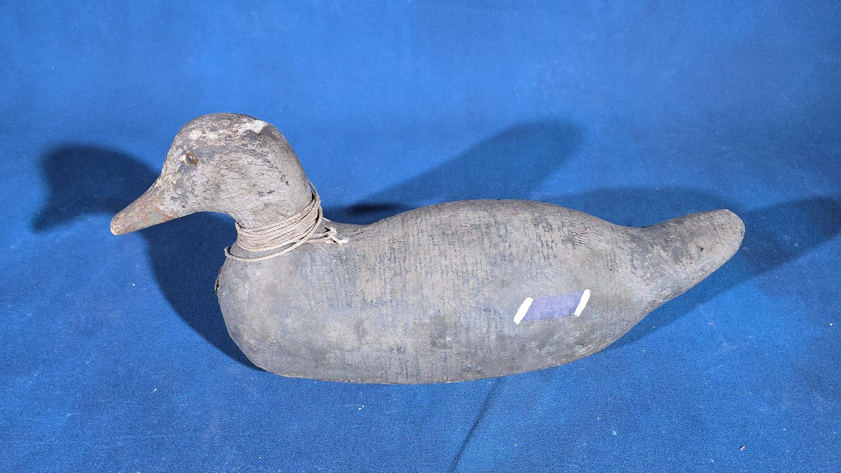 Pair of Antique Hand-Carved and Hand-Painted Duck Decoys with Glass Eyes