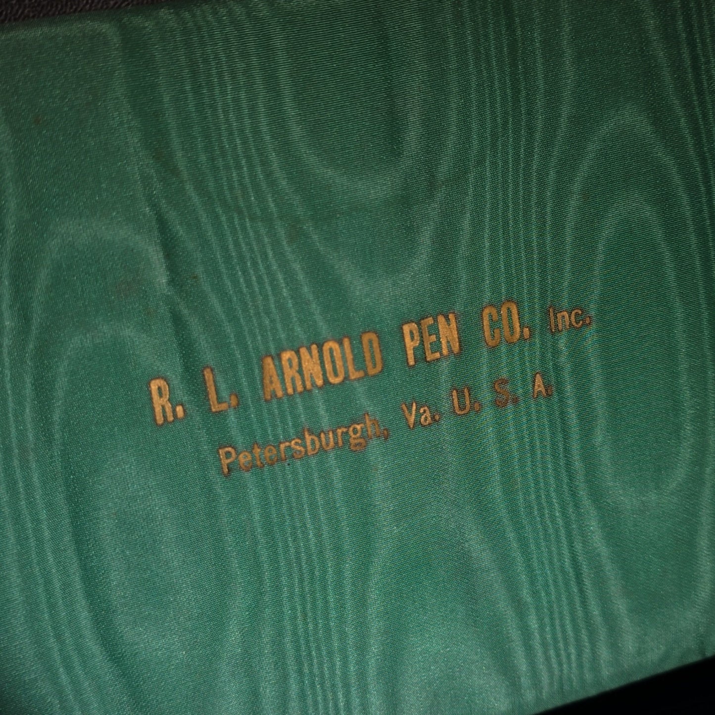 Grouping of Four Vintage R.L. Arnold Pen Co. Fountain Pens in Presentation Case, Petersburgh, Virginia, U.S.A.