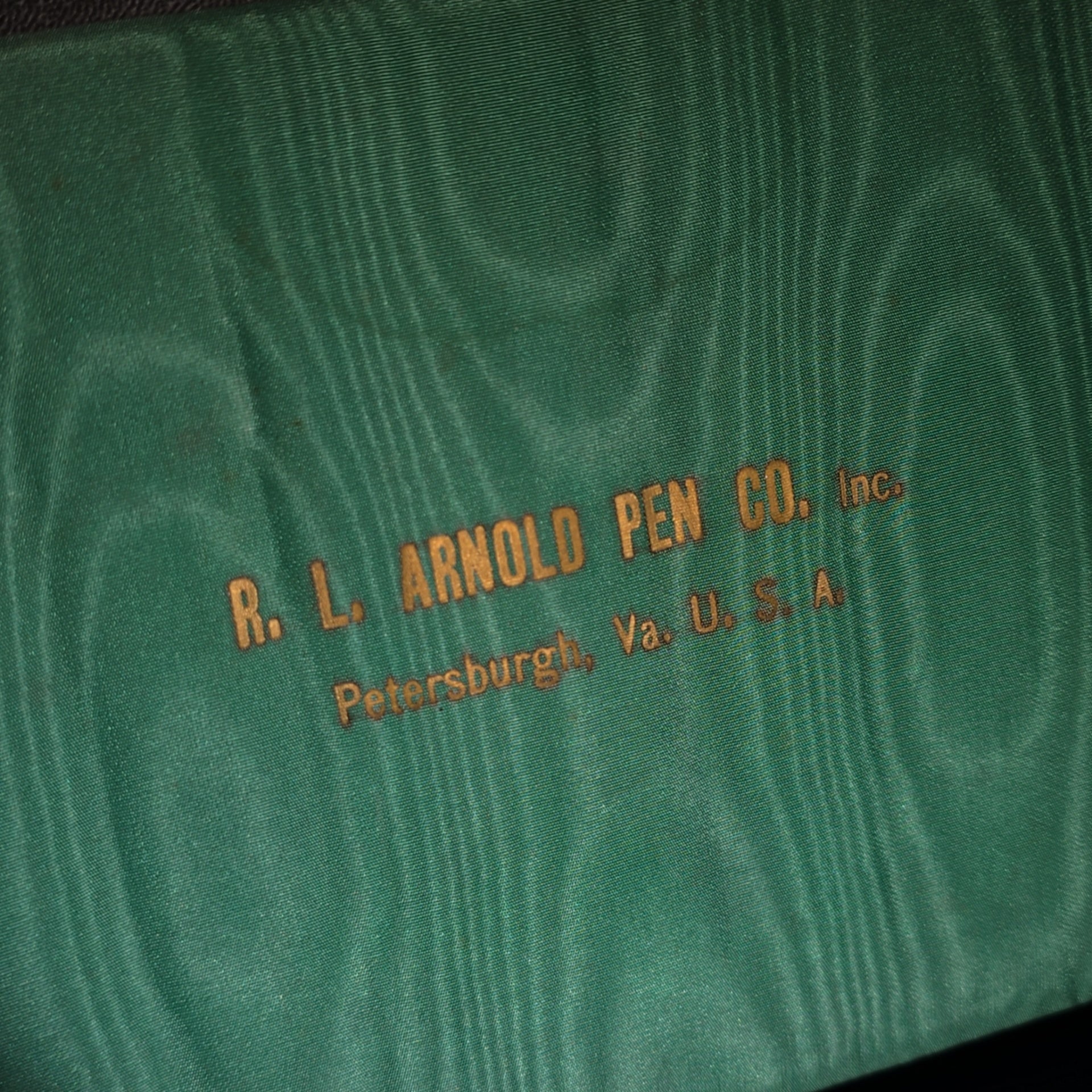 Grouping of Four Vintage R.L. Arnold Pen Co. Fountain Pens in Presentation Case, Petersburgh, Virginia, U.S.A.