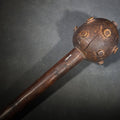 Lot 132 - Vintage Carved Wood African Knobkerrie War Club with Studded Globular Head, 28-1/2" L