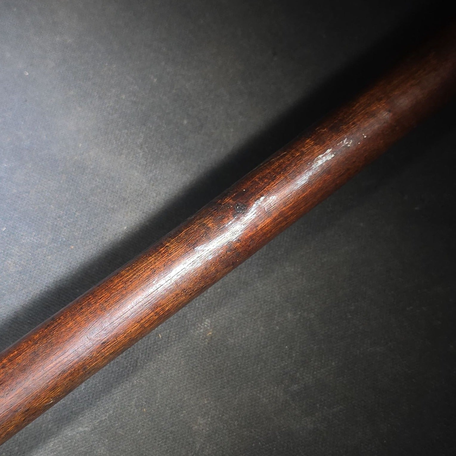 Vintage Carved Wood African Knobkerrie War Club with Studded Globular Head