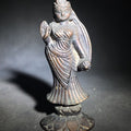 Lot 127 - Vintage Cast Bronze Hindu Deity Figure Standing on Lotus Pedestal Base with Abhaya Mudra