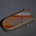 Lot 076 - Vintage Banded Agate Match Safe with Metal Frame and Striker, 2-1/4" H